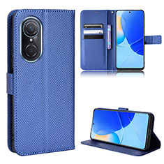 Leather Case Stands Flip Cover Holder BY1 for Huawei Honor 50 SE 5G Blue