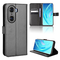 Leather Case Stands Flip Cover Holder BY1 for Huawei Honor 60 Pro 5G Black