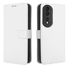 Leather Case Stands Flip Cover Holder BY1 for Huawei Honor 80 Pro 5G White