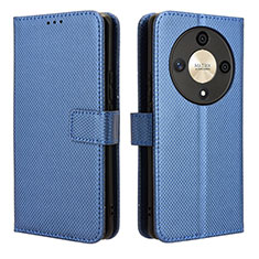 Leather Case Stands Flip Cover Holder BY1 for Huawei Honor Magic6 Lite 5G Blue