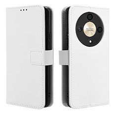 Leather Case Stands Flip Cover Holder BY1 for Huawei Honor Magic6 Lite 5G White