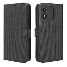 Leather Case Stands Flip Cover Holder BY1 for Huawei Honor X5 Black