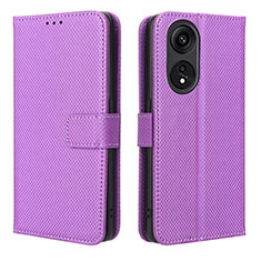 Leather Case Stands Flip Cover Holder BY1 for Huawei Honor X5 Plus Purple