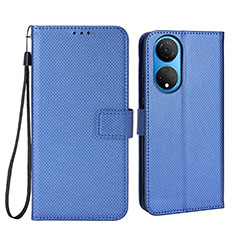 Leather Case Stands Flip Cover Holder BY1 for Huawei Honor X7 Blue