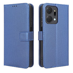 Leather Case Stands Flip Cover Holder BY1 for Huawei Honor X7a Blue