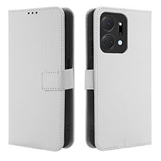 Leather Case Stands Flip Cover Holder BY1 for Huawei Honor X7a White