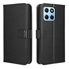 Leather Case Stands Flip Cover Holder BY1 for Huawei Honor X8a 5G Black