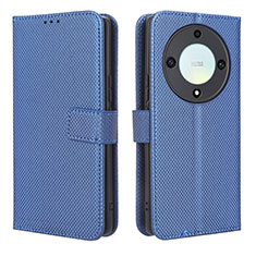 Leather Case Stands Flip Cover Holder BY1 for Huawei Honor X9a 5G Blue