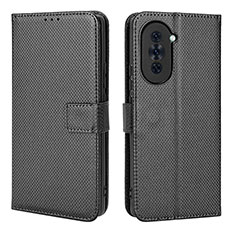 Leather Case Stands Flip Cover Holder BY1 for Huawei Nova 10 Pro Black