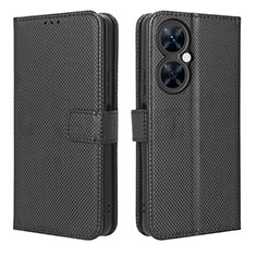 Leather Case Stands Flip Cover Holder BY1 for Huawei Nova 11i Black