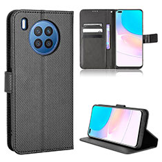 Leather Case Stands Flip Cover Holder BY1 for Huawei Nova 8i Black