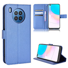 Leather Case Stands Flip Cover Holder BY1 for Huawei Nova 8i Blue