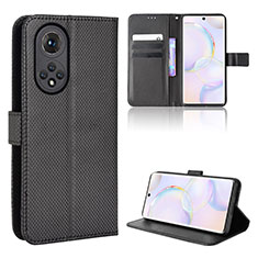 Leather Case Stands Flip Cover Holder BY1 for Huawei Nova 9 Black