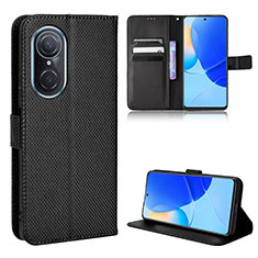 Leather Case Stands Flip Cover Holder BY1 for Huawei Nova 9 SE Black