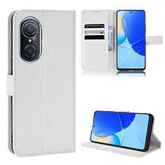 Leather Case Stands Flip Cover Holder BY1 for Huawei Nova 9 SE White