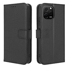 Leather Case Stands Flip Cover Holder BY1 for Huawei Nova Y61 Black