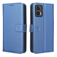 Leather Case Stands Flip Cover Holder BY1 for Motorola Moto Edge 30 Neo 5G Blue