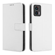 Leather Case Stands Flip Cover Holder BY1 for Motorola Moto Edge 30 Neo 5G White