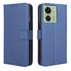 Leather Case Stands Flip Cover Holder BY1 for Motorola Moto Edge 40 5G Blue