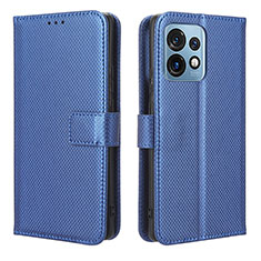 Leather Case Stands Flip Cover Holder BY1 for Motorola Moto Edge 40 Pro 5G Blue