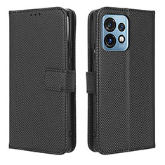 Leather Case Stands Flip Cover Holder BY1 for Motorola Moto Edge Plus (2023) 5G Black