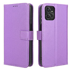 Leather Case Stands Flip Cover Holder BY1 for Motorola Moto G Power 5G (2023) Purple