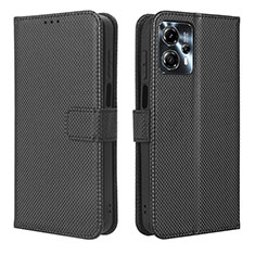 Leather Case Stands Flip Cover Holder BY1 for Motorola Moto G13 Black