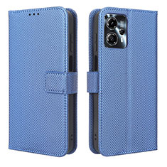 Leather Case Stands Flip Cover Holder BY1 for Motorola Moto G13 Blue