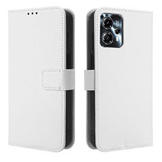 Leather Case Stands Flip Cover Holder BY1 for Motorola Moto G13 White