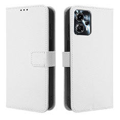 Leather Case Stands Flip Cover Holder BY1 for Motorola Moto G23 White