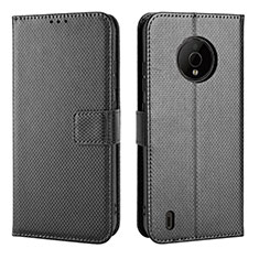 Leather Case Stands Flip Cover Holder BY1 for Nokia C200 Black
