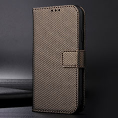 Leather Case Stands Flip Cover Holder BY1 for Nokia C21 Brown