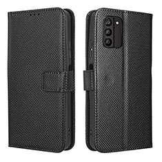 Leather Case Stands Flip Cover Holder BY1 for Nokia G100 Black