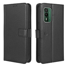 Leather Case Stands Flip Cover Holder BY1 for Nokia XR21 Black