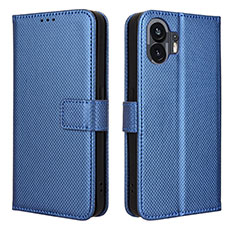 Leather Case Stands Flip Cover Holder BY1 for Nothing Phone 2 Blue