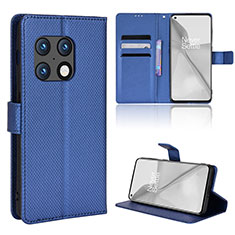 Leather Case Stands Flip Cover Holder BY1 for OnePlus 10 Pro 5G Blue