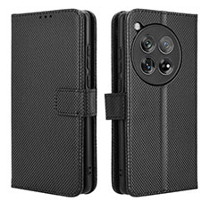 Leather Case Stands Flip Cover Holder BY1 for OnePlus 12R 5G Black