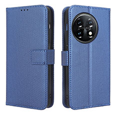 Leather Case Stands Flip Cover Holder BY1 for OnePlus Ace 2 5G Blue