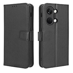 Leather Case Stands Flip Cover Holder BY1 for OnePlus Ace 2V 5G Black