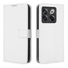 Leather Case Stands Flip Cover Holder BY1 for OnePlus Ace Pro 5G White