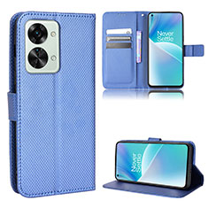 Leather Case Stands Flip Cover Holder BY1 for OnePlus Nord 2T 5G Blue