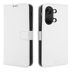 Leather Case Stands Flip Cover Holder BY1 for OnePlus Nord 3 5G White