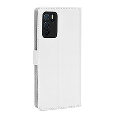 Leather Case Stands Flip Cover Holder BY1 for Oppo A16s White
