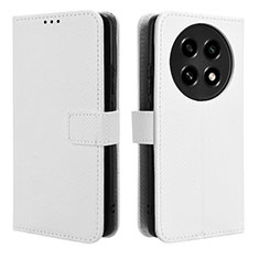 Leather Case Stands Flip Cover Holder BY1 for Oppo A2 Pro 5G White