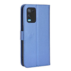 Leather Case Stands Flip Cover Holder BY1 for Oppo A54 4G Blue