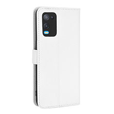 Leather Case Stands Flip Cover Holder BY1 for Oppo A54 4G White