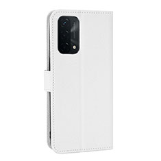 Leather Case Stands Flip Cover Holder BY1 for Oppo A54 5G White