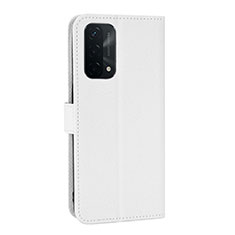 Leather Case Stands Flip Cover Holder BY1 for Oppo A93 5G White