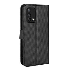 Leather Case Stands Flip Cover Holder BY1 for Oppo F19 Black