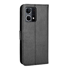 Leather Case Stands Flip Cover Holder BY1 for Oppo F21 Pro 4G Black